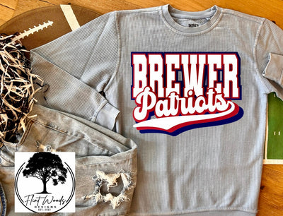 Brewer Patriots Corded Crew Sweatshirt