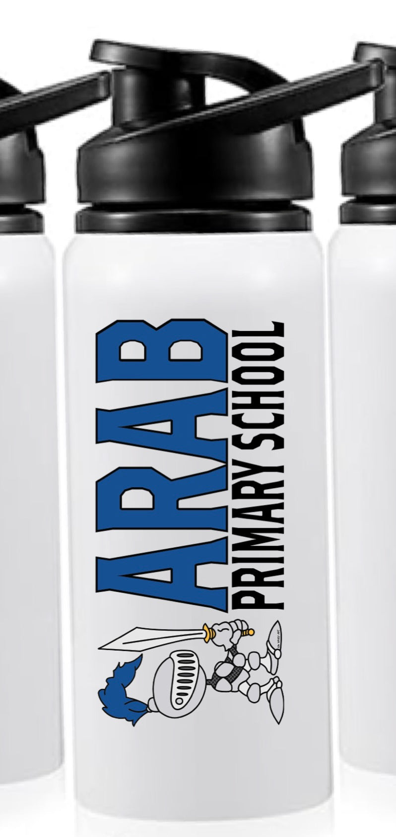 White Water Bottle with Full Color Logo